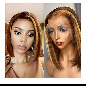 4X4 4/27 Highlight Lace Closure 10inch Wig
